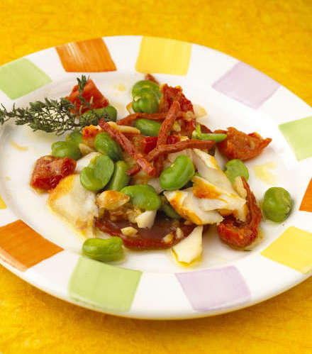 salade fève chorizo haddock