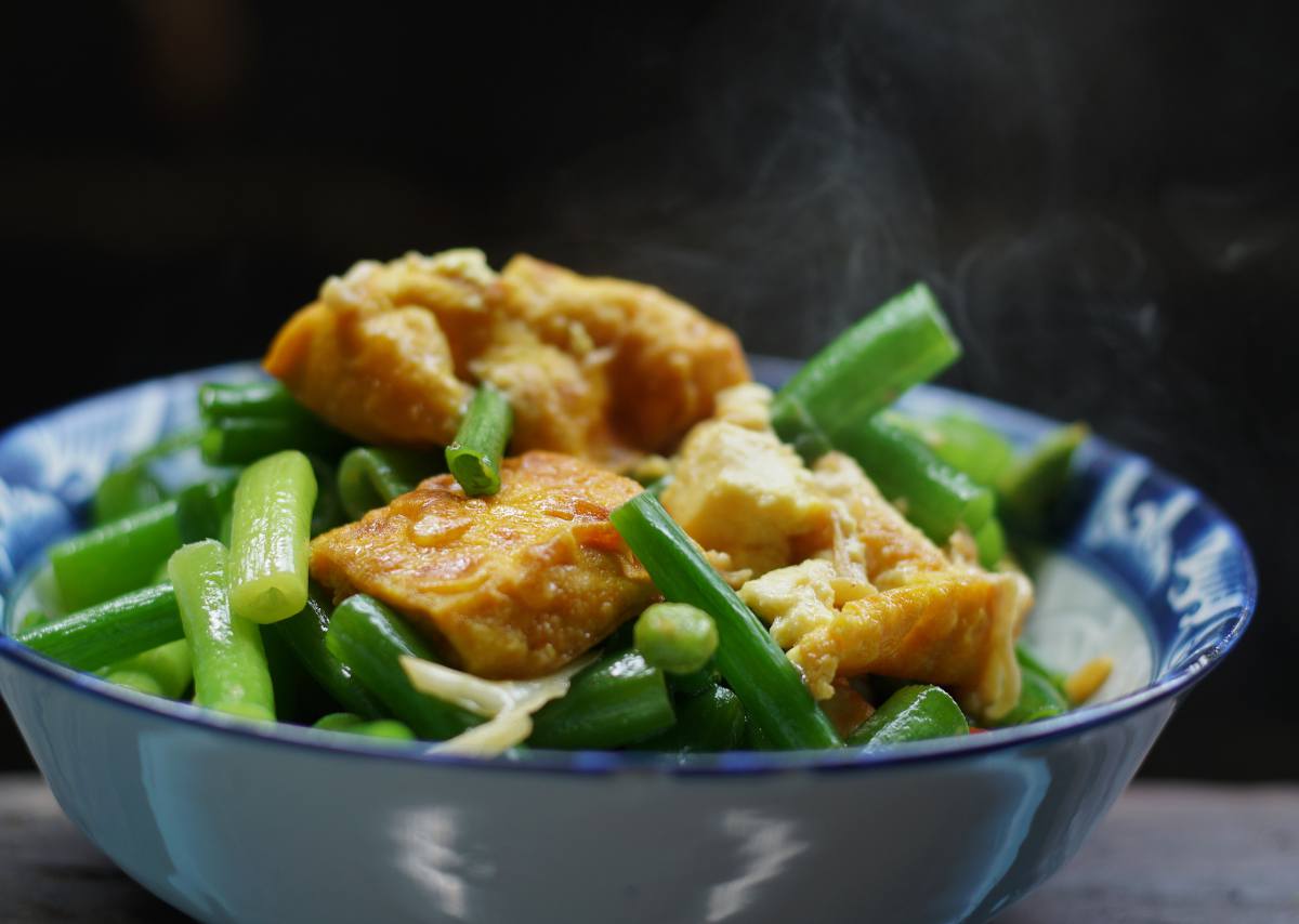 salade haricot vert tofu